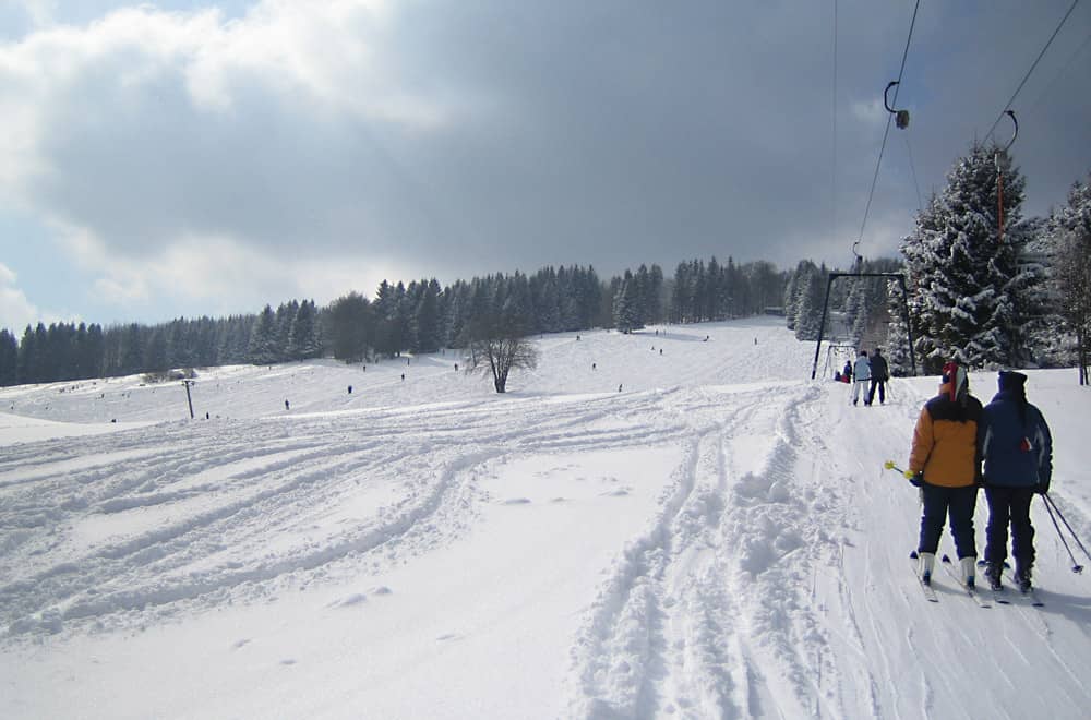 Foto Eschenberg Skilift im Winterbetrieb